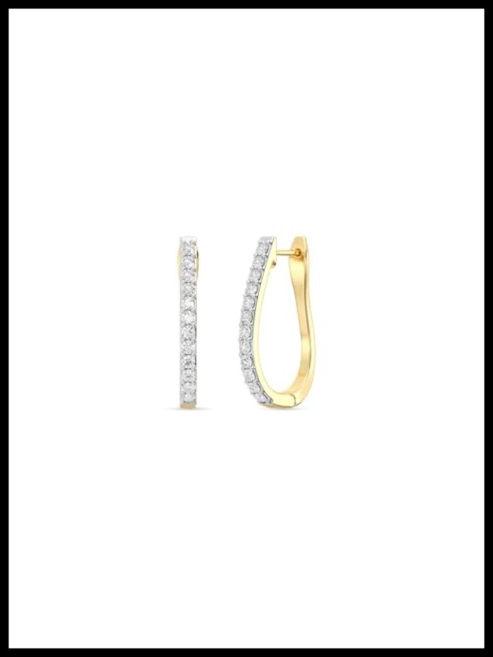 Lab-Grown Diamond Hoop Earrings 925 Sterling Silver 14KT Gold Plated